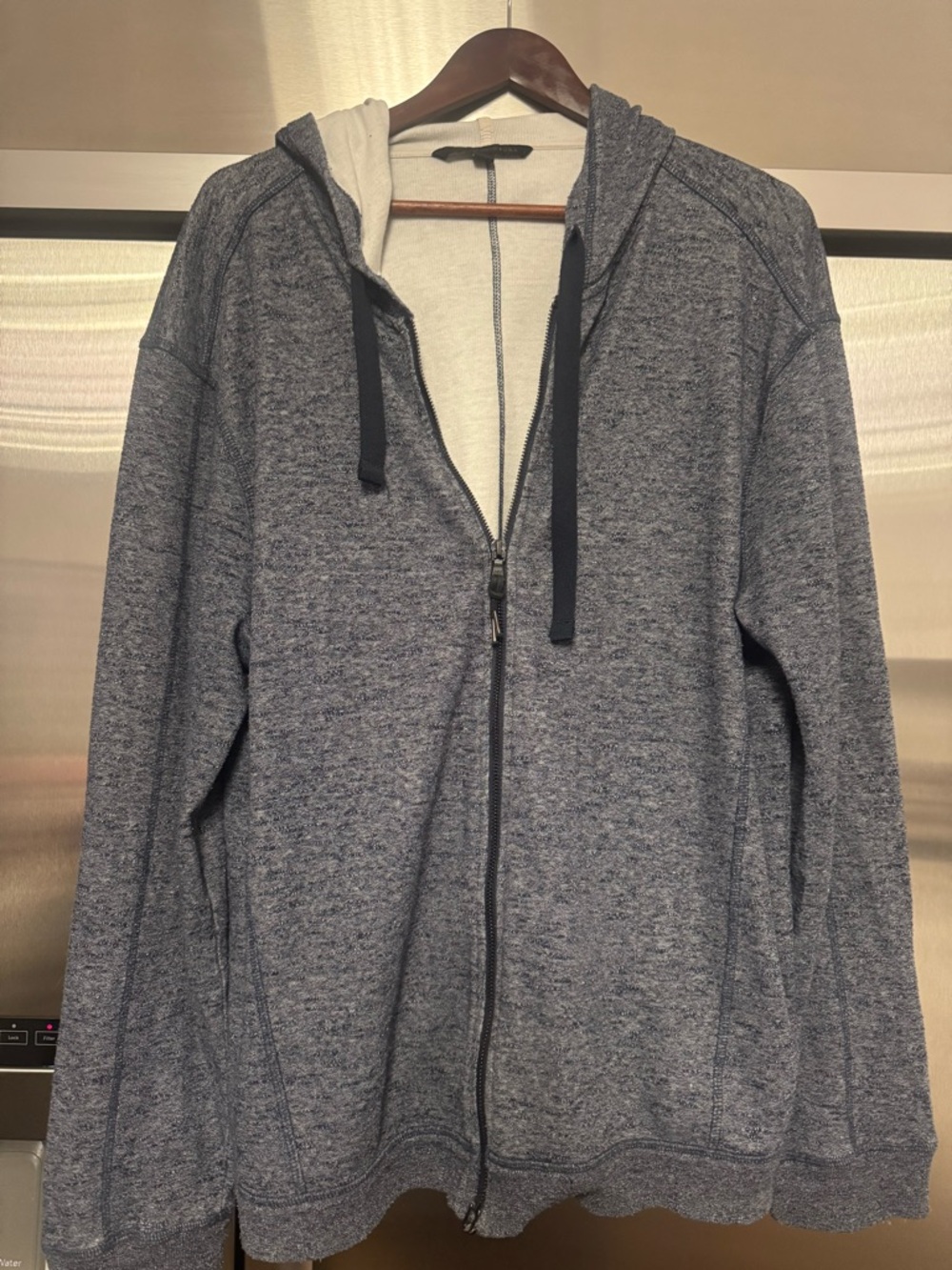 John Varvatos  Navy Zip Front Hoodie